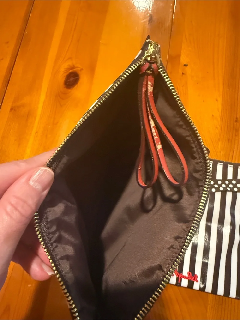 Henri Bendel  Black & White Stripe Cosmetic Pouches - Illustrated Women Design